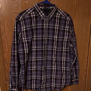 American Eagle Outfitters Purple Plaid Casual Shirt